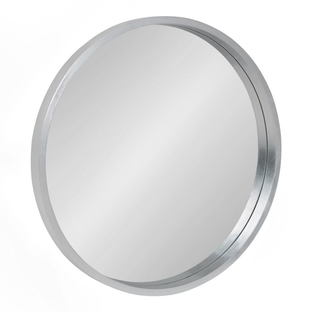 Kate and Laurel Travis 21.6 in. x 21.6 in. Modern Round Silver Wall Mirror | The Home Depot