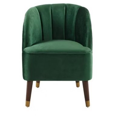 28.25"Upholstered Barrel Accent Chair With Wooden Legs | Target