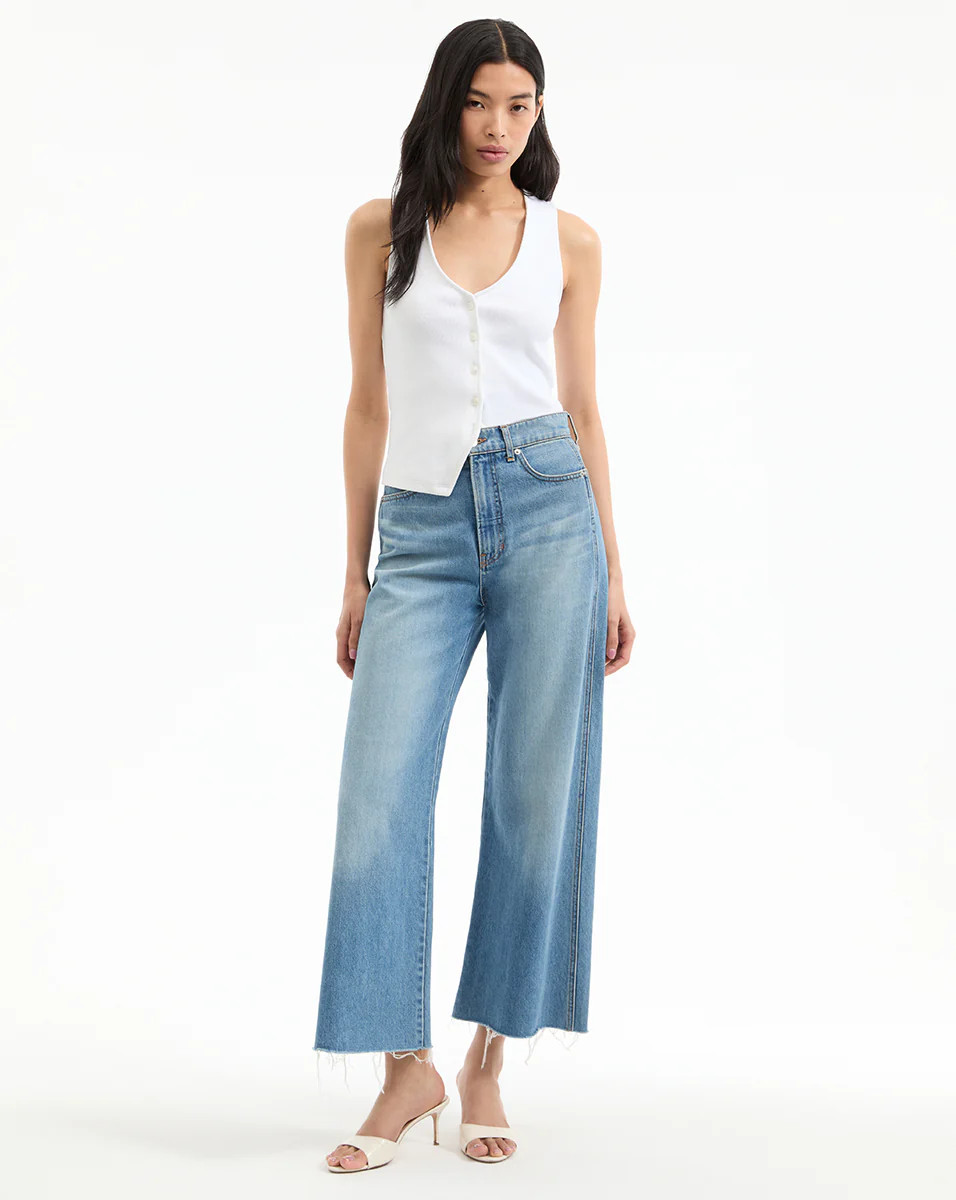 Veronica Beard Taylor Cropped Wide-Leg Jean Enough Said | Veronica Beard