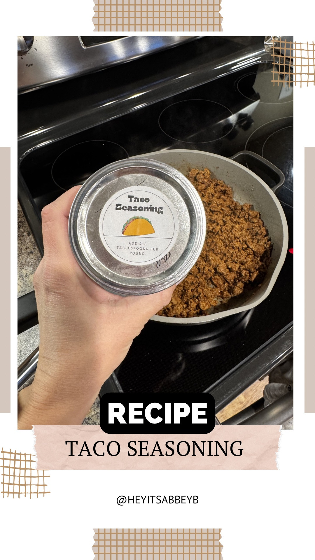 It’s taco Tuesday, so it’s only right that I share my homemade taco seasoning! 



1/2 cup chili powder
1/4 cup onion powder
1/8 cup ground cumin
1 tablespoon garlic powder
1 tablespoon paprika
1 tablespoon sea salt
Put ingredients into a jar and shake.






#food #foodie #foodlover #foodgasm #foodoftheday 

#LTKvlog #LTKU #LTKfoodie