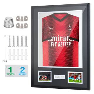 Jersey Frame Display Case, Black 23.6 in. x 31.5 in. Jersey Frame, Jersey Display Case, Wood, Pho... | The Home Depot