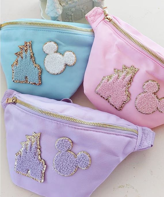 Pastel magical castle and mouse Fanny Packs | Etsy (US)