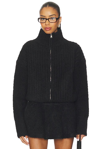 Mila Zip Up Jacket in Ivory | Revolve Clothing (Global)