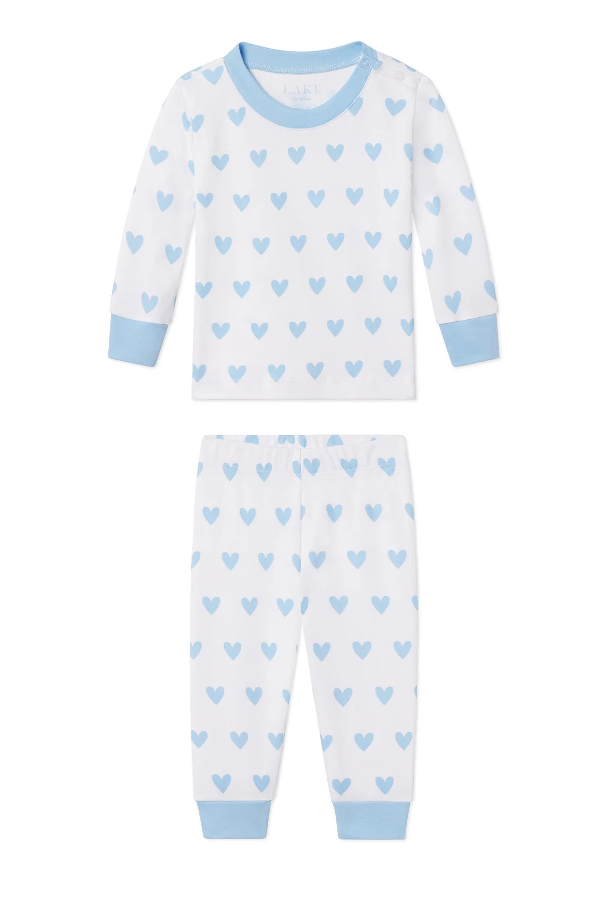 Baby Long-Long Set in Blue Heart | LAKE Pajamas
