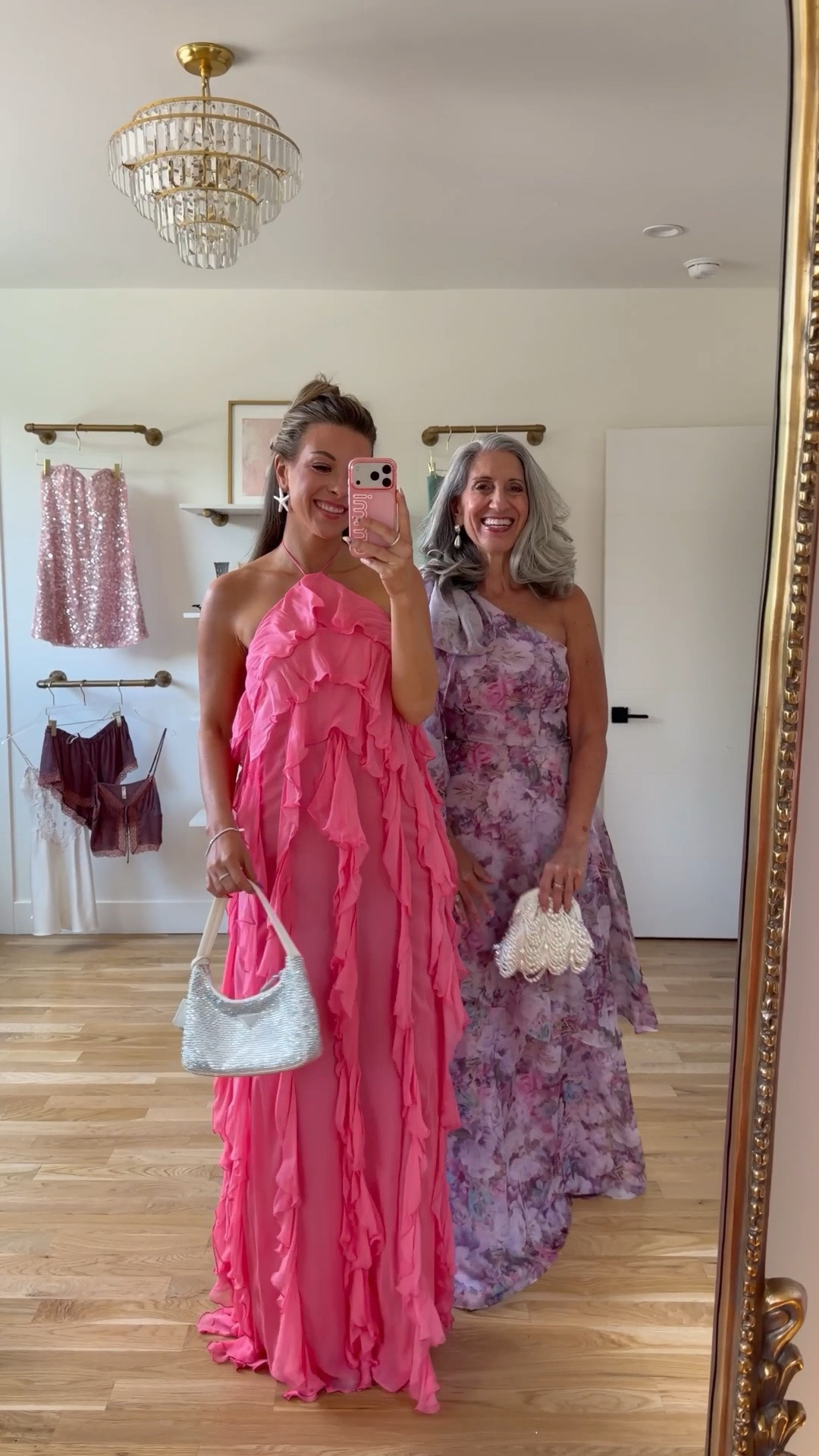 Mom and me wedding guest and formal summer event dresses 💐

Wearing my usual small/2! Sized down in the strapless pink mini dress!

Mom typically wears a medium/6! She sized down to a small/4 in all dresses except for the navy Zaria dress, the pink tiered pleated dress, and the black & pink floral dress!

Wedding guest
Formal event
Black tie
Ruffle
Floral dress
Satin 
Tulle
Special occasion
Summer event

#LTKootd #LTKSeasonal #LTKWedding