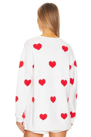 Show Me Your Mumu Go To Sweater in Tossed Heart Knit Red from Revolve.com | Revolve Clothing (Global)