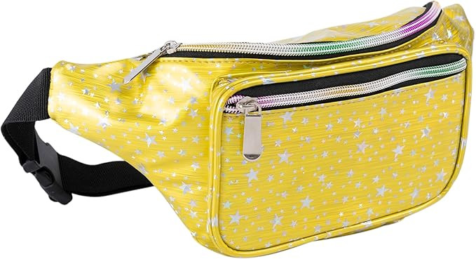 Holographic 80s 90S Rave Stars Neon Transparent Gravel Fanny Pack for Women - Great Waist Pack fo... | Amazon (US)