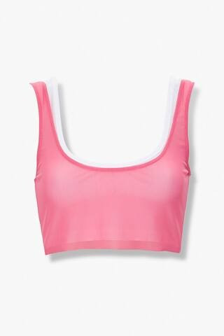 Layered Mesh Sports Bra | Forever 21 (US)