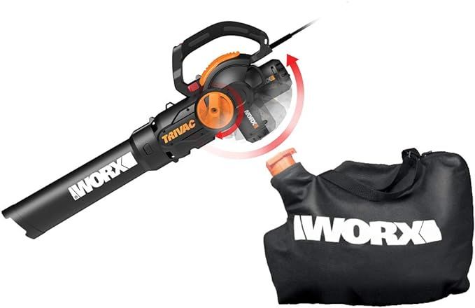 WORX WG512 Trivac 2.0 Electric 12-amp 3-in-1 Vacuum Blower/Mulcher/Vac, Black and Orange | Amazon (US)