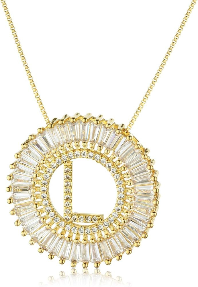 COTTVOTT A-Z Alphabet Pendant Necklaces Charms Women Initial Letter Chain Necklace 4 Colors | Amazon (US)
