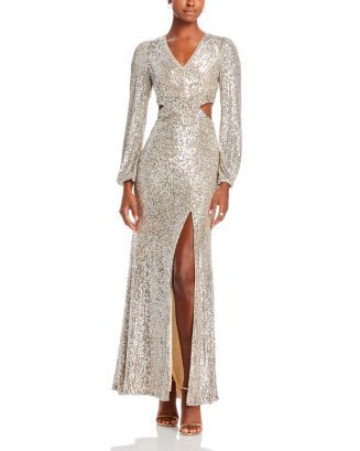 Sequined Cutout Gown - 100% Exclusive | Bloomingdale's (US)