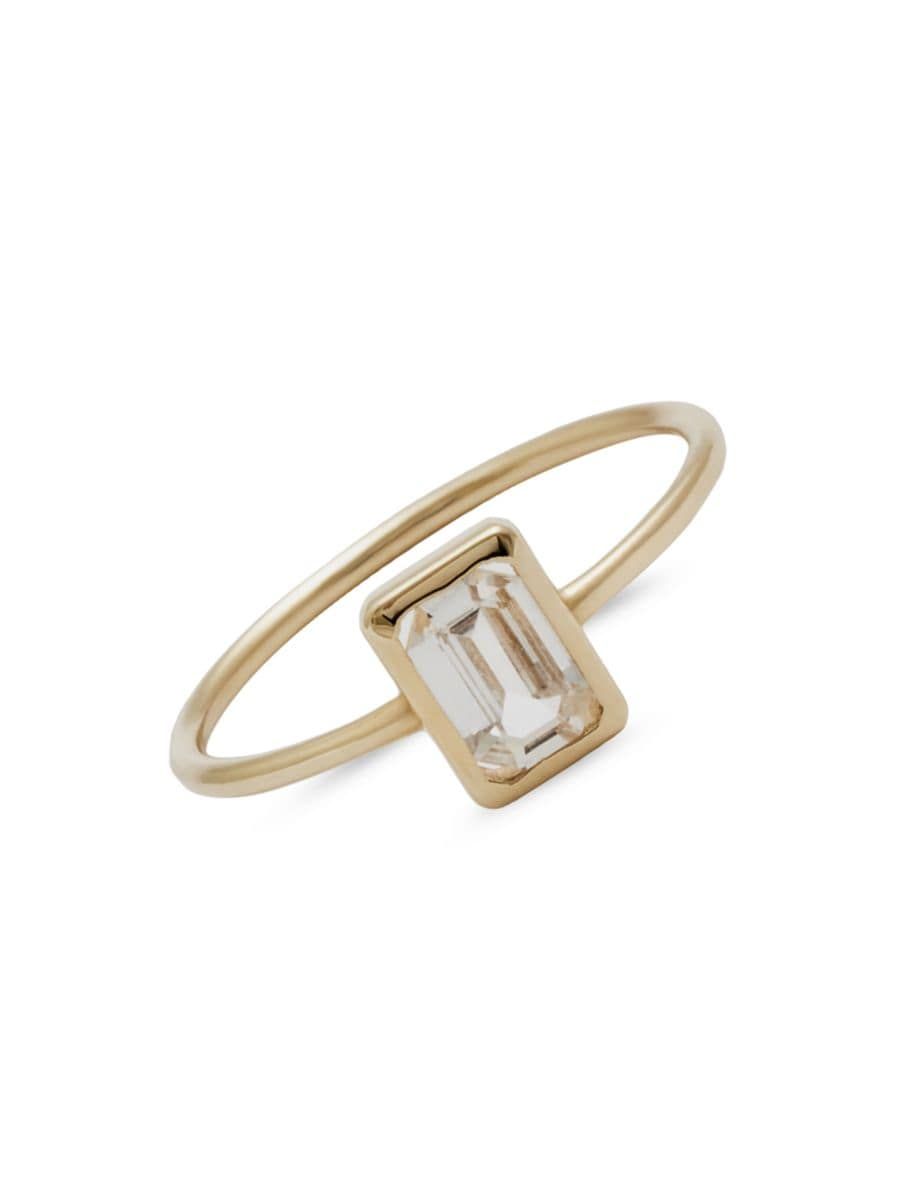 14K Gold & Emerald-Cut White Topaz Ring | Saks Fifth Avenue