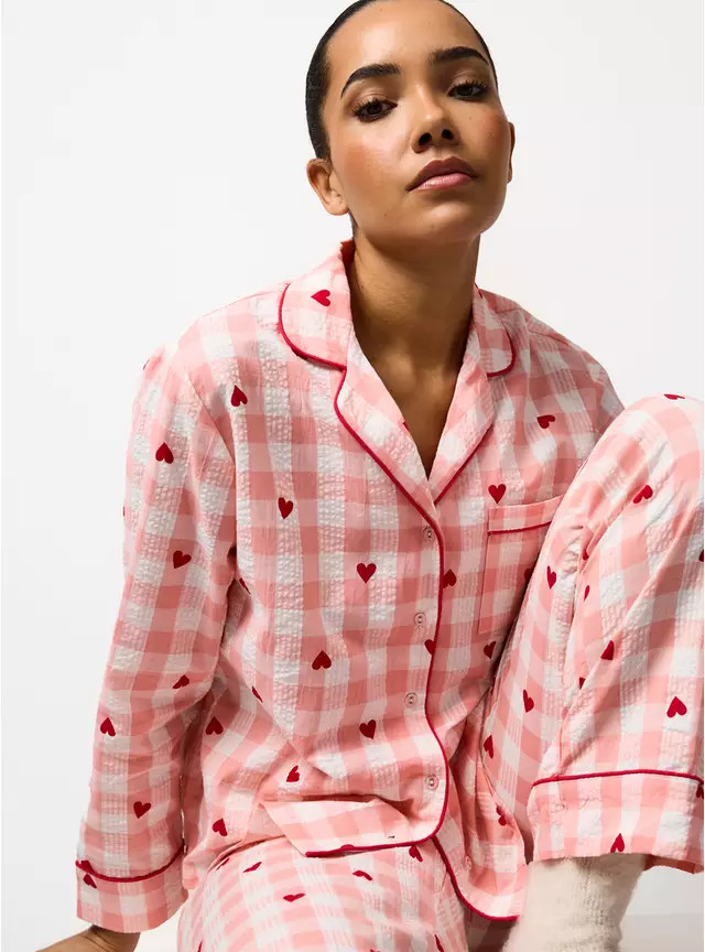 Mini Me Pink Gingham Seersucker Traditional Pyjamas 10 | Tu Clothing