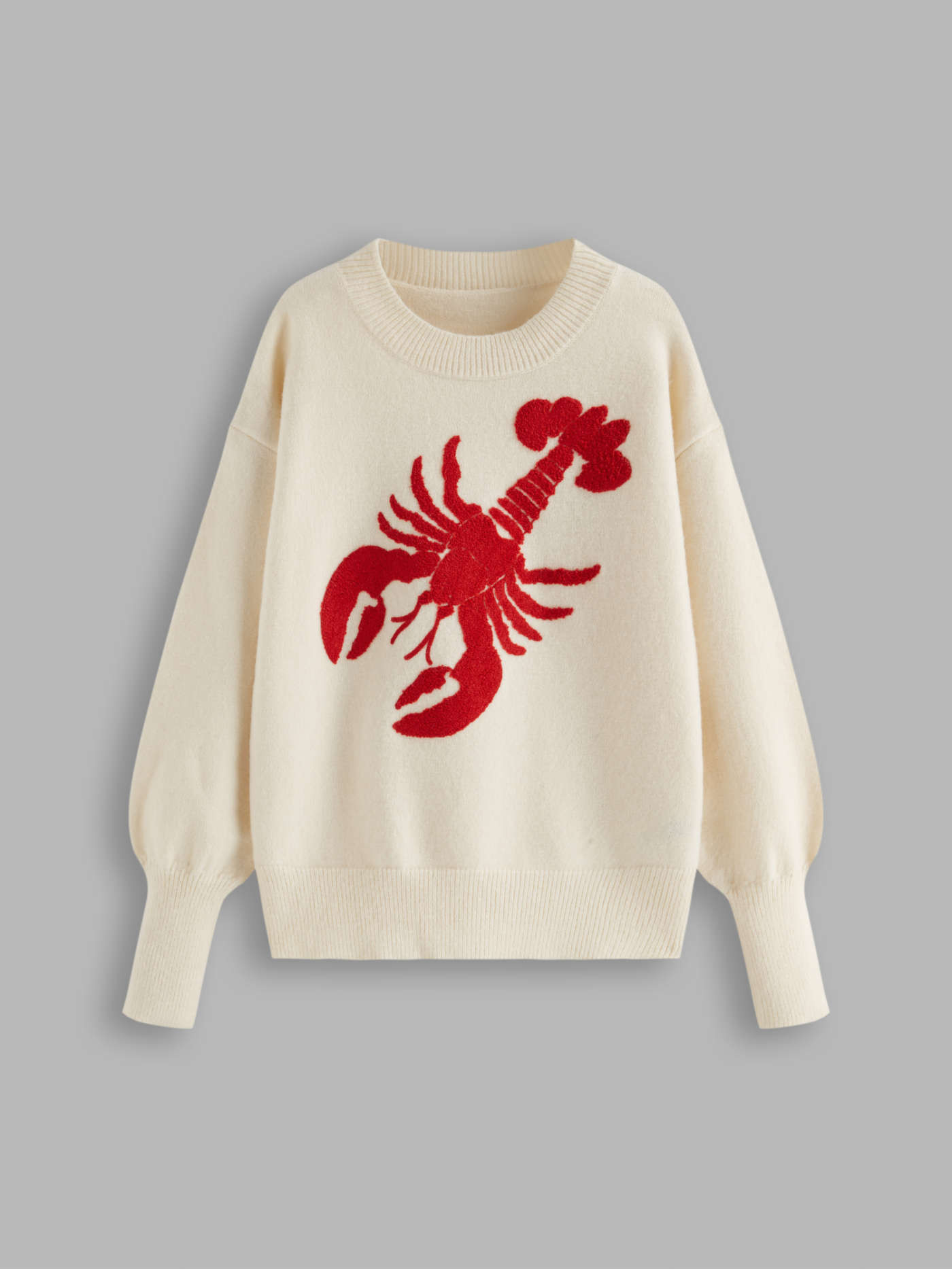 Knit Lobster Pattern Oversized Sweater | Cider