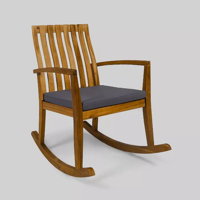 Colmena Acacia Patio Wood Rustic Rocking Chair - Christopher Knight Home | Target