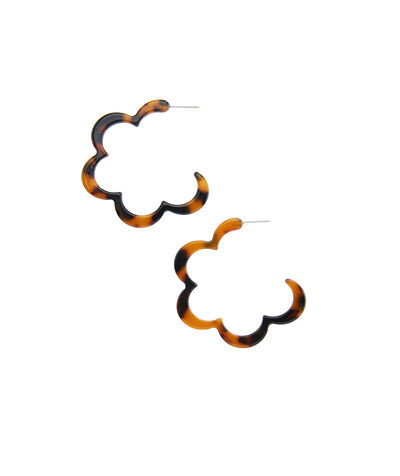 Tortoise Scallop Hoop Earrings | Vineyard Vines
