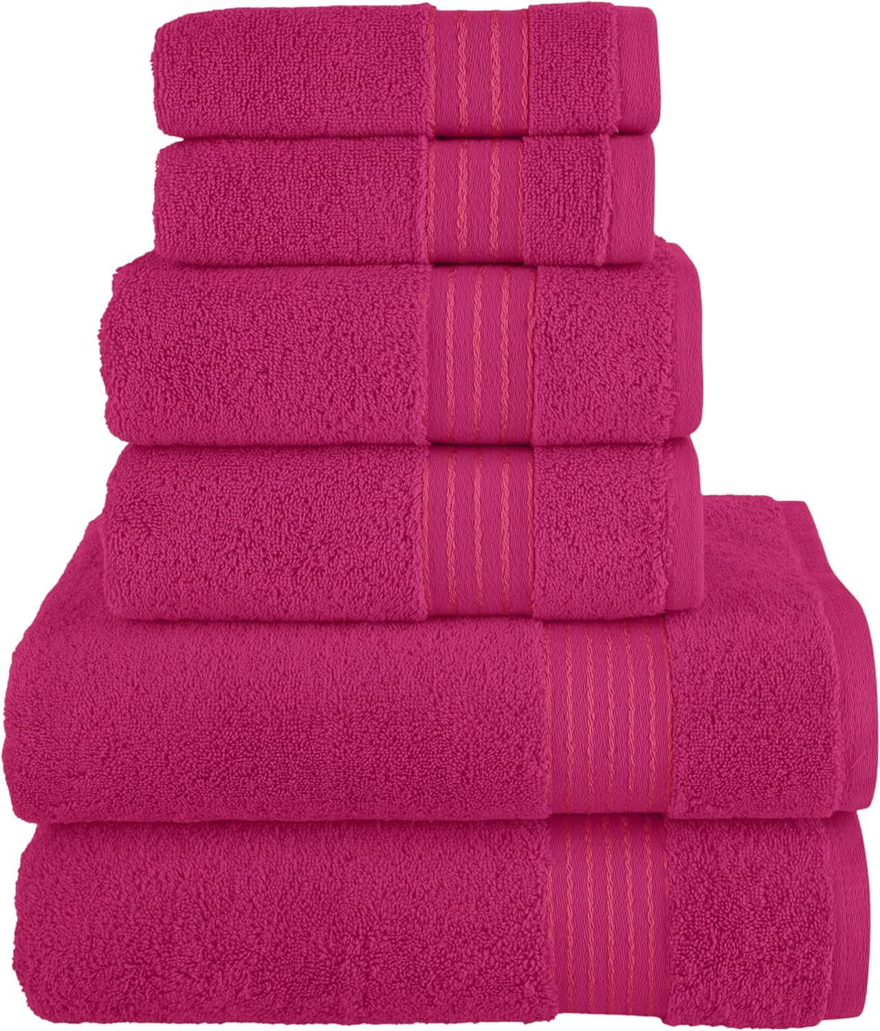 100% Cotton Luxury Bathroom Towels Set, Quick Dry, 2 Bath Towels, 2 Hand Towels, 2 Wash Cloths - ... | Walmart (US)
