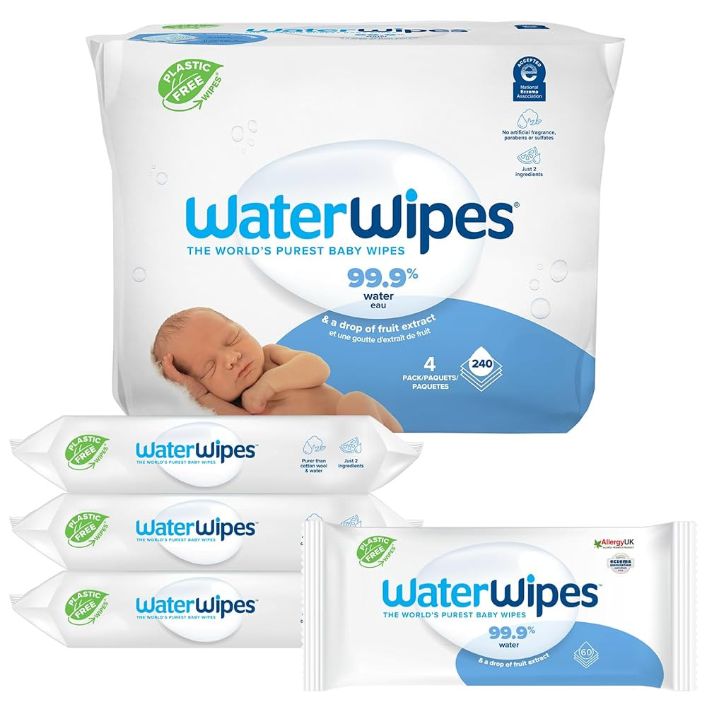 WaterWipes Sensitive+ Newborn & Baby Wipes, 3-In-1 Cleans, Cares, Protects, 99.9% Water, Unscente... | Amazon (US)