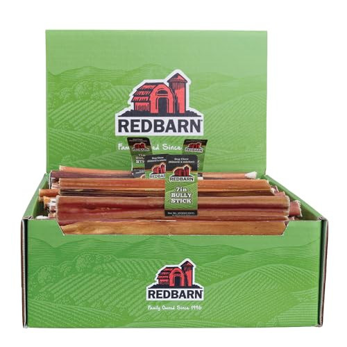 Redbarn Pet Products 7 Inch Bully Sticks - Case of 35 - Naturally Low Odor Long Lasting 100% Beef Chews for Medium Large Dogs & Puppies - Best Single Ingredient Treat Reward | Amazon (US)