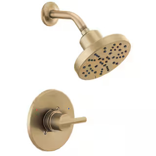 Delta Nicoli Gold Single-Handle 5-Spray Shower Faucet with H2OKinetic Technology in Champagne Bro... | The Home Depot
