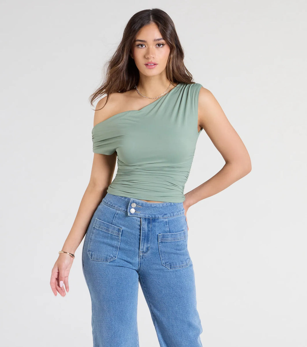 Flirty Style One Shoulder Crop Top | Windsor Stores