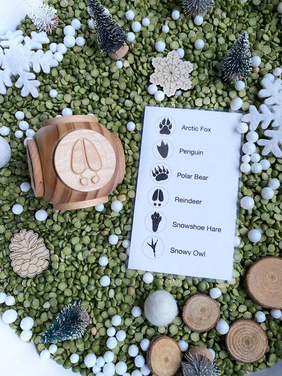 Winter Animal Tracks Wooden Stamp - Etsy | Etsy (US)