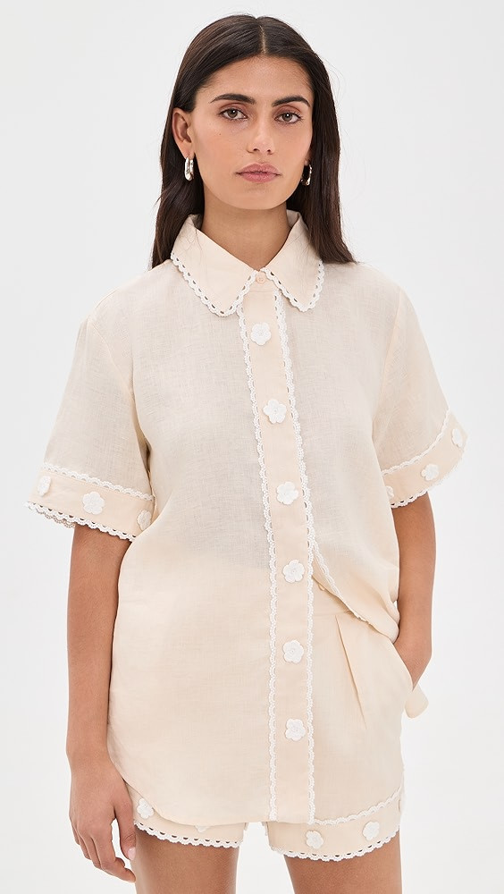 Floral Linen Button Down Shirt | Shopbop