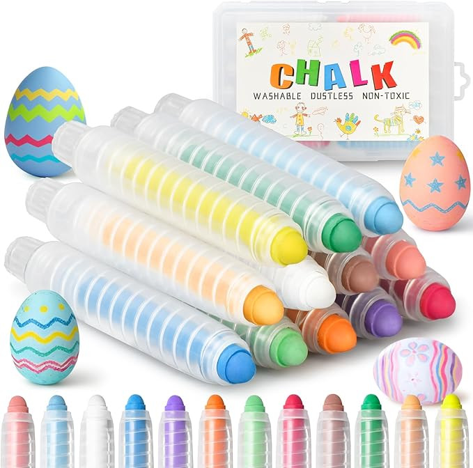 Easter Basket Stuffers for Teens Kids - Easter Basket Essentials 12 Pcs Dustless Chalk Non-Toxic ... | Amazon (US)