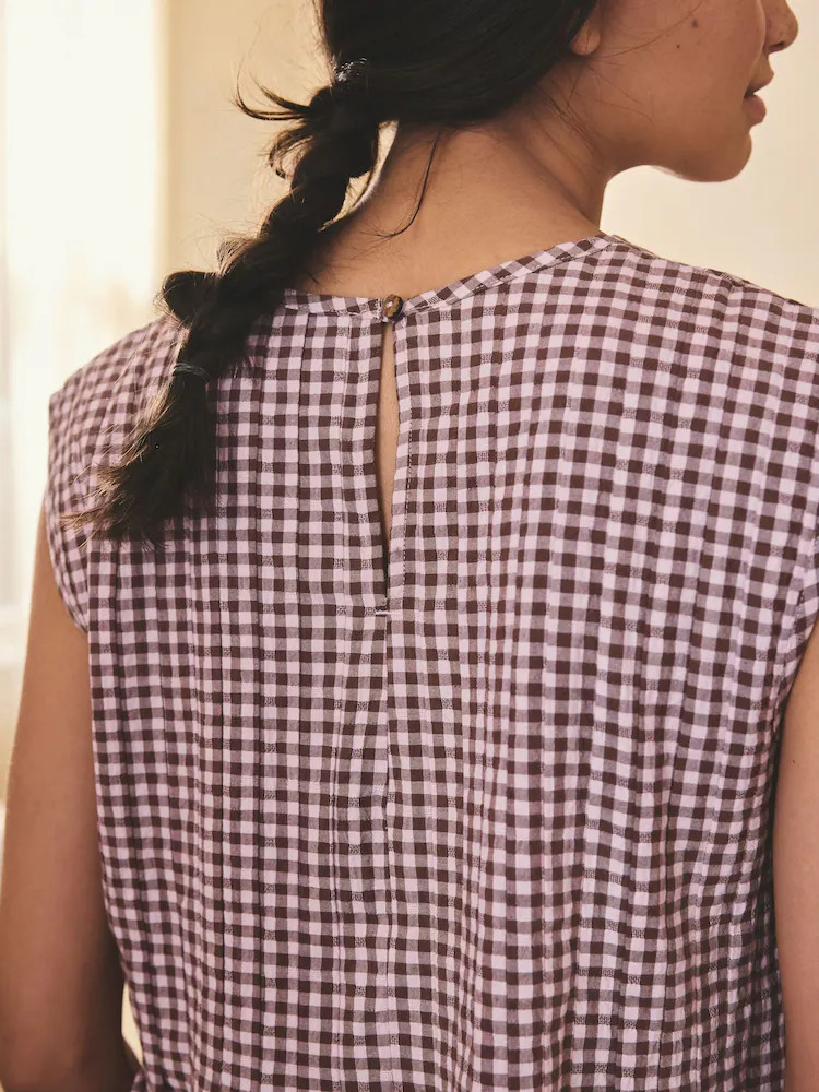 Pink Gingham Peplum Vest Pyjamas | Next EU