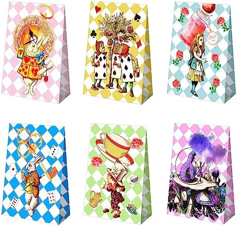 Htabiol Alice in Wonderland Gift Bags for Presents, 24pcs Alice in Wonderland Party Favors Goodie... | Amazon (US)