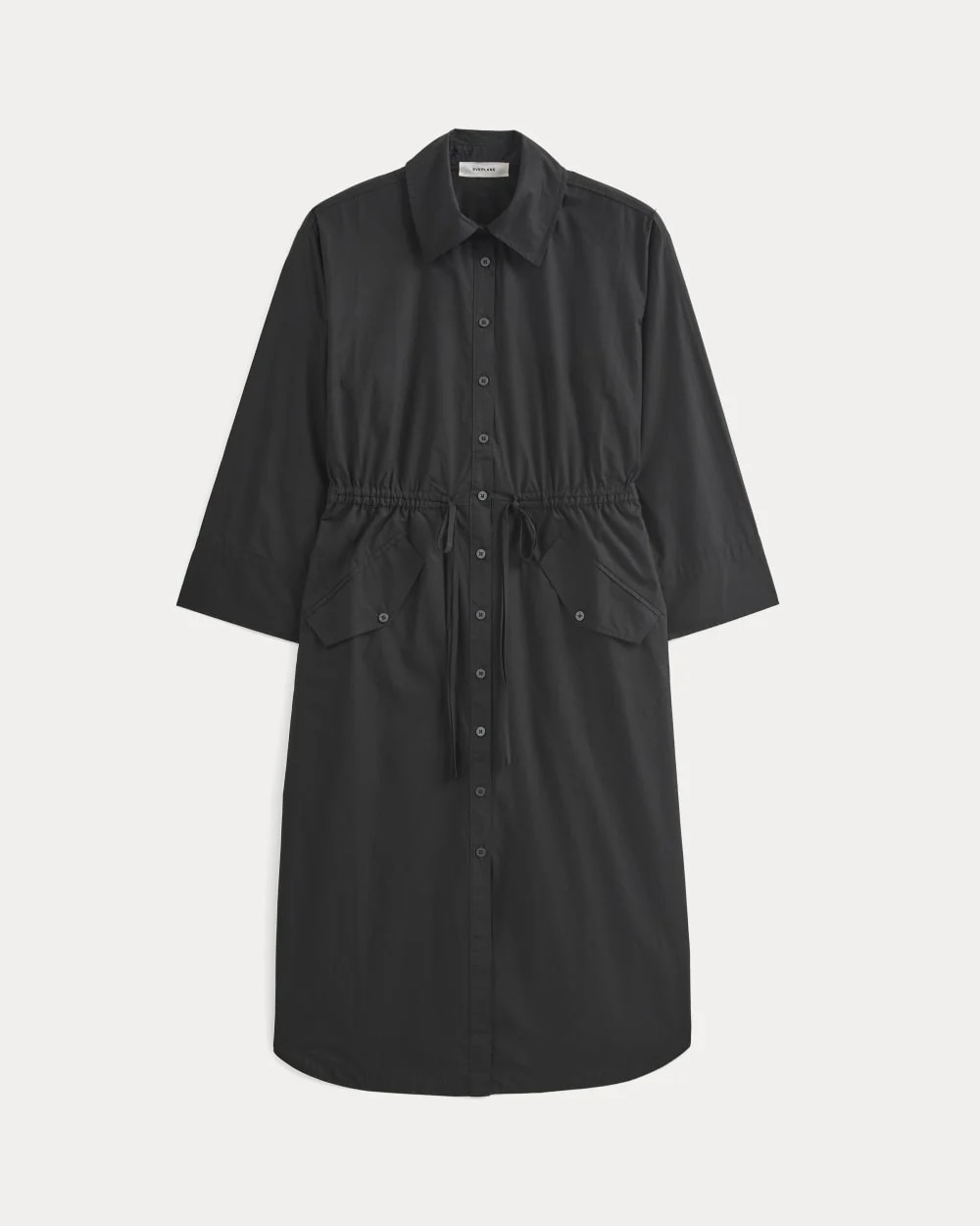The Drawcord Shirtdress in Ultrasoft Cotton | Black | Everlane
