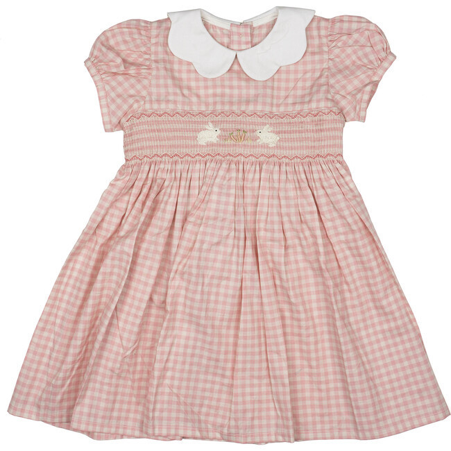 Scallop Smock Dress, Pink Gingham | Maisonette