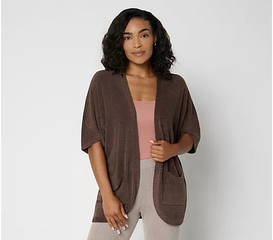 Barefoot Dreams Regular CozyChic Ultra Lite Cocoon Cardigan - QVC.com | QVC