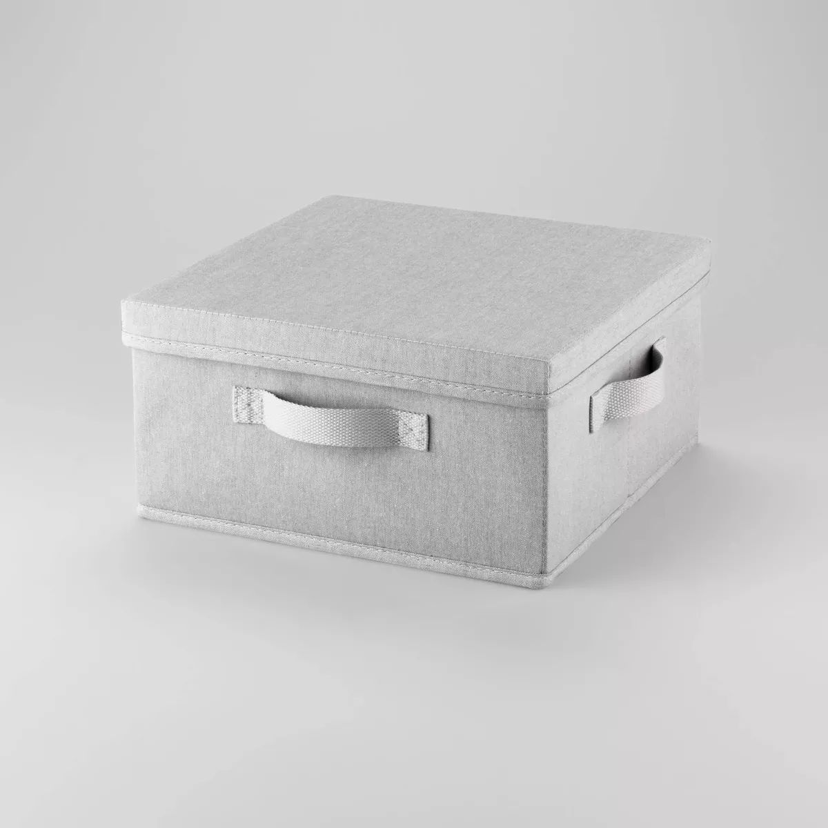 13"x13"x6" Fabric Bin with Lid Light Gray - Brightroom™ | Target