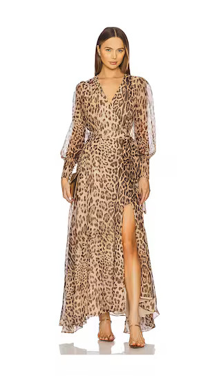 Lucianna Maxi Wrap Dress in Leopard | Revolve Clothing (Global)