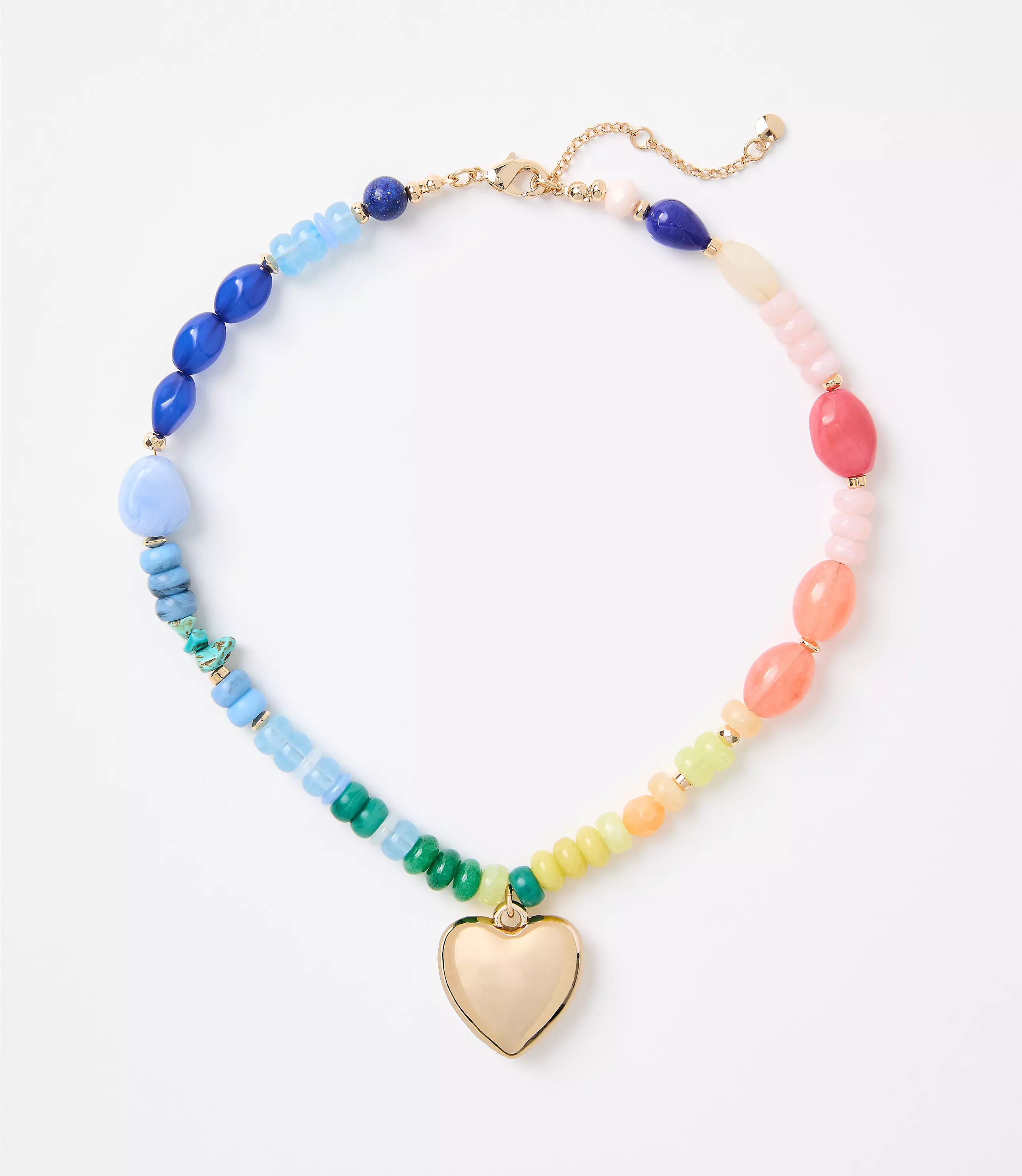 Rainbow Heart Statement Necklace | LOFT
