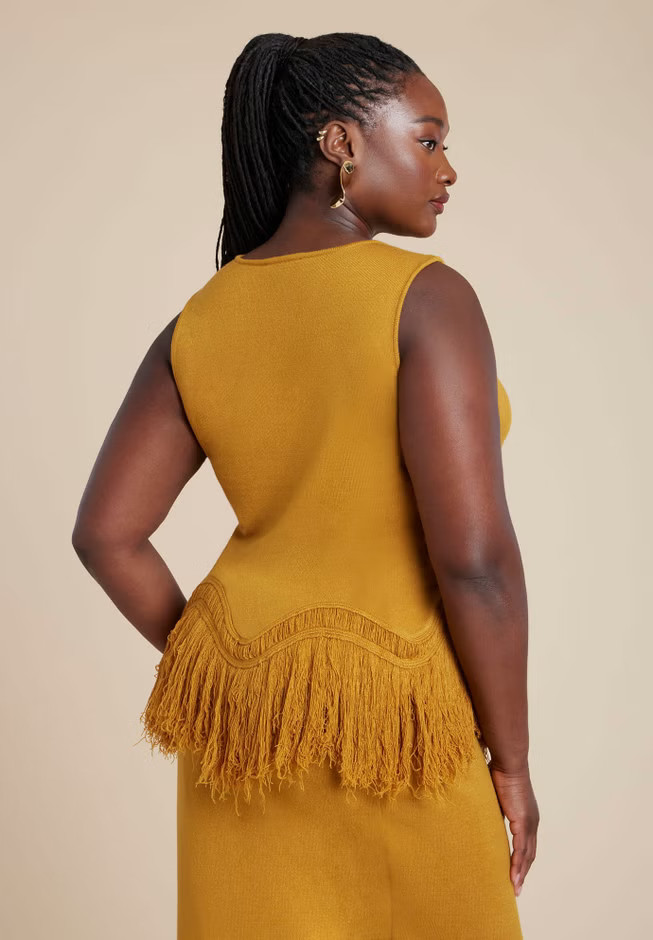 Fringe Hem Sweater Top | Eloquii