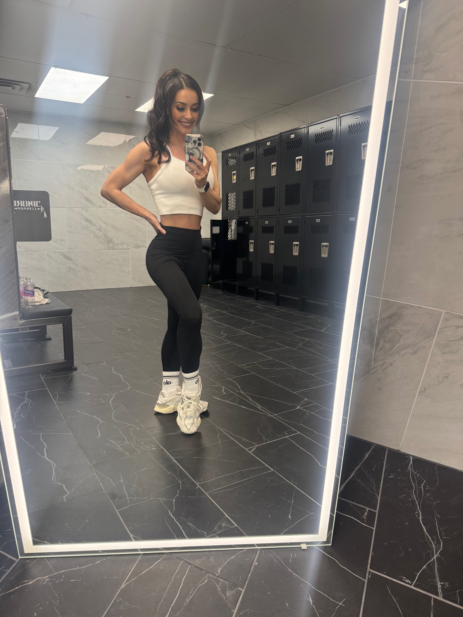 Alo top in small! 
The Alo socks are next level. 

#LTKfitnessgoals #LTKdayinmylife #LTKootd