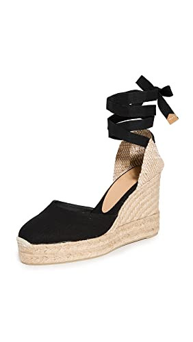 Castañer Women's Carina Tall Canvas Espadrilles, Black, 7.5 Medium US | Amazon (US)