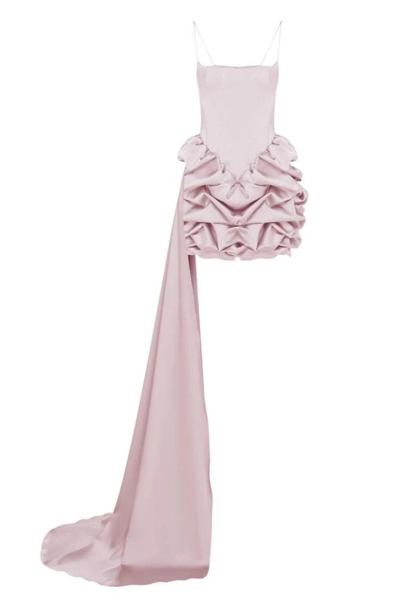 LUCKY ROSE PINK MINI DRESS WITH TRAIL | BALYKINA | CULT MIA | CULT MIA UK LTD
