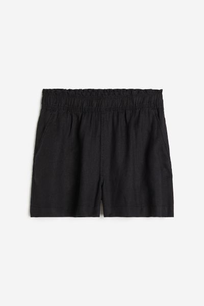 Linen Shorts - Light beige/striped - Ladies | H&M US | H&M (US + CA)
