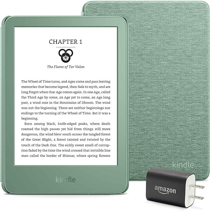 Kindle Essentials Bundle including Kindle (2024 release) - Matcha, Fabric Cover - Matcha, and Pow... | Amazon (US)