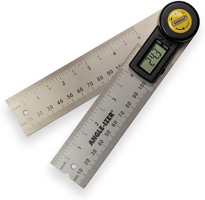 General Tools Digital Angle Finder Ruler #822 - 5" Stainless Steel Woodworking Protractor Tool wi... | Amazon (US)