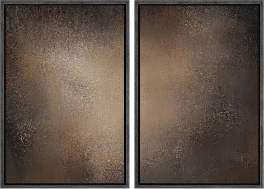 SIGNFORD Framed Canvas Print Wall Art Set Darkened Metallic Texture in Brown Tones Industrial Sty... | Amazon (US)