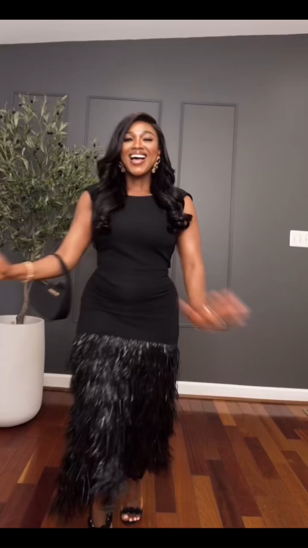 OOTN for a friends birthday dinner. theme is all black and elegant. 

Showed up in this dress because i love the detailing on the button part. gives edgy and vintage vibes. 

P.s: Not sure i pronounced every right but please bear with me. i am working on it 😂 

Comment dress for the details of the outfit and i will share in your dm. 

Would you rock this look