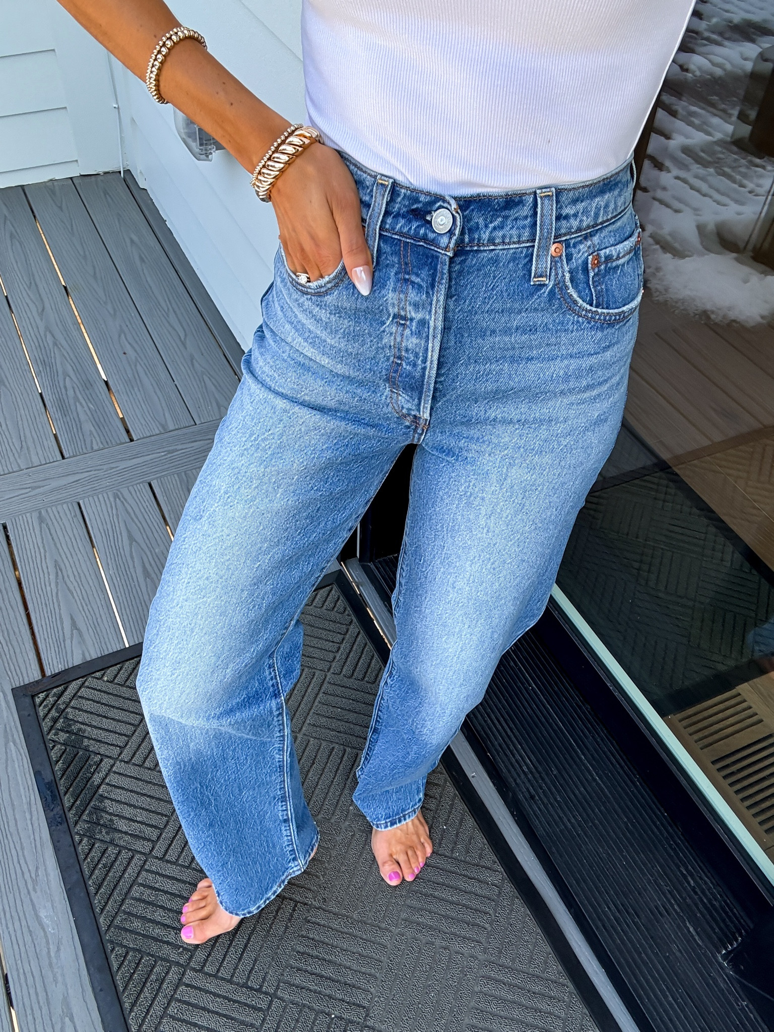 Wearing my true to size 25 in jeans 

Basic outfit | spring outfit | jeans | spring capsule wardrobe | amazon jeans | amazon outfit | amazon fashion | Levi’s jeans 

#LTKootd #LTKmomlife #LTKSaleAlert