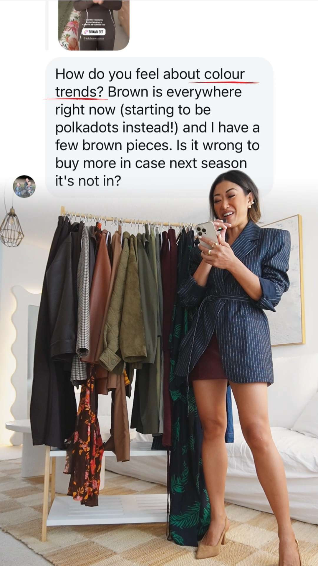 Most of the pieces have been linked here. The other items are either old or not available on LTK. I'll list them below but I will add alternative pieces to this post if I find any. 

Burgundy Mini Skirt - (old) Atmos & Here

Brown Tank Top - DECJUBA (old style)

Brown Blazer - Carmen Blazer  DECJUBA (currently out of stock)

White Wide Leg Trouser Jean - Uniqlo (old style)

Green Leather Pants - Greer Lambskin Wide-Leg Trousers - IDA+S (not on The Iconic yet)

Green Silk Tank - St. Agni (old) 

 

#LTKaustralia #LTKstyletip #LTKautumn