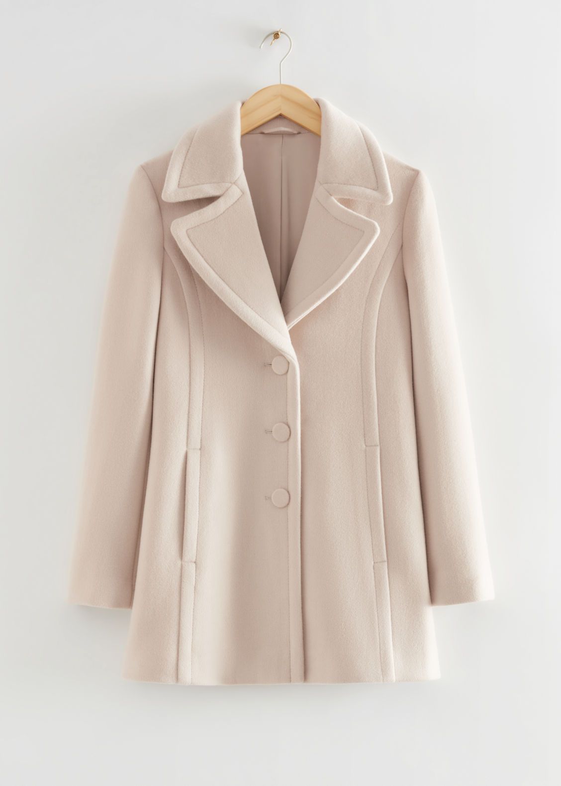 Fitted Mid-Length Wool Coat - Beige - Woolcoats - & Other Stories US | & Other Stories US