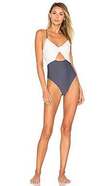 Tularosa Asa One Piece in Ivory & Charcoal from Revolve.com | Revolve Clothing (Global)
