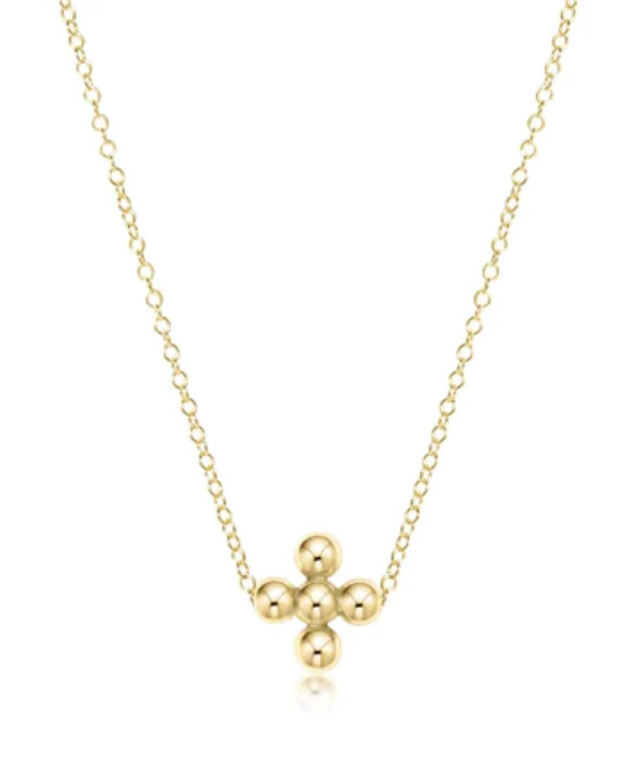 16" Classic Beaded Signature Cross Necklace | Emmacate Boutique
